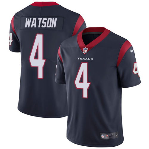 Nike Texans #4 Deshaun Watson Navy Blue Team Color Youth Stitched NFL Vapor Untouchable Limited Jersey - Click Image to Close